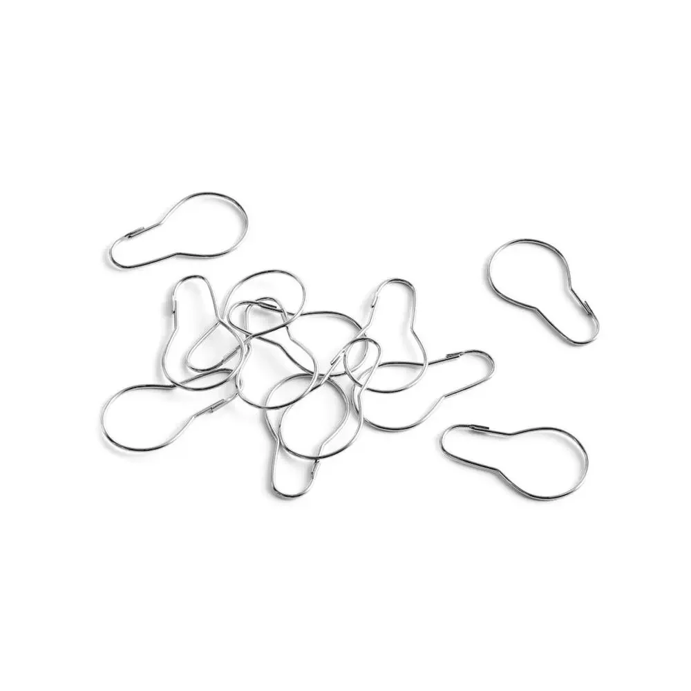 HAY Shower Curtain Rings - Set of 12 - Minimalist Stainless Steel Gourd Hooks